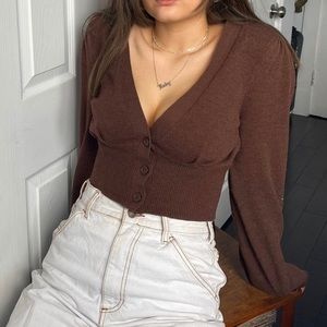 ❤️ brown shortsleeve cardigan